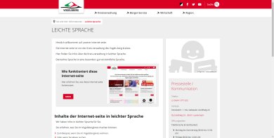 Homepage in Leichter Sprache Abbildung der Startseite der Kreisverwaltung in Leichter Sprache