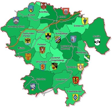 Kommunen des Vogelsbergkreises