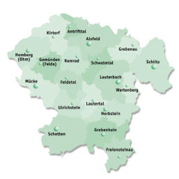 Karte Vogelsbergkreis
