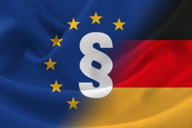 EU Gesetz Deutschland Paragraph Symbol Flagge EU Gesetz Deutschland Paragraph Symbol Flagge