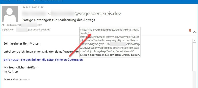 Antwortlink in der E-Mail