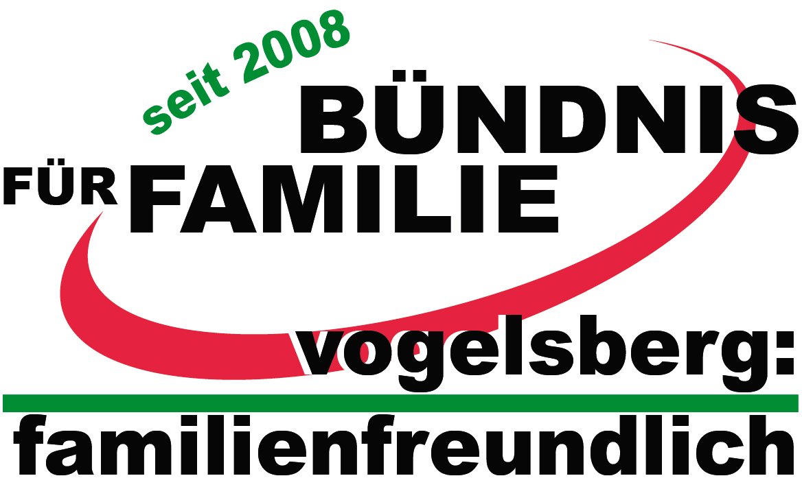 Logo des Bündnis für Familie mit dem Schriftzug Vogelsberg: Familienfreundlich