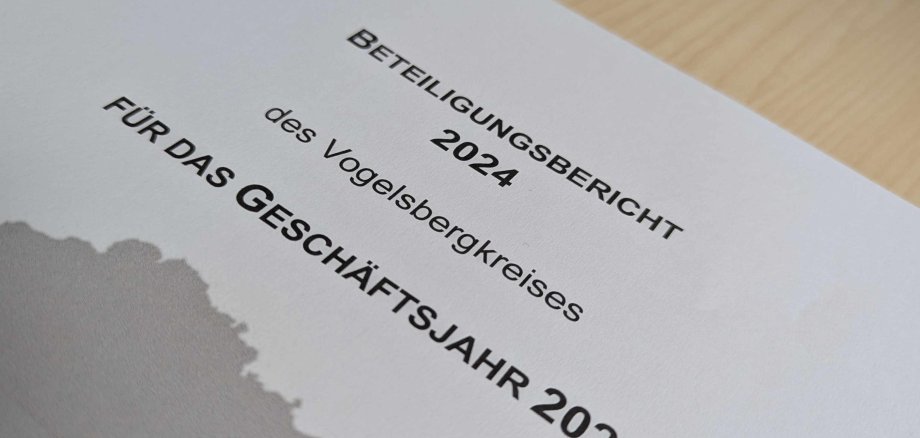 Symbolbild des Deckblatts des Beteiligungsberichts 2024 des Vogelsbergkreises