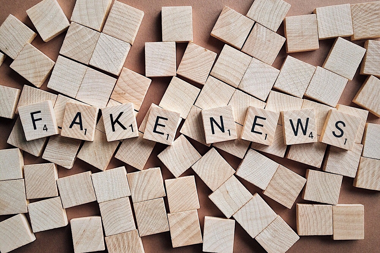 Auf mit Buchstaben bedruckten Holzklötzchen ist "Fake news" zu lesen