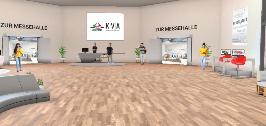 Einblick in die virtuelle Messehalle: Am 6. Oktober startet die Ausbildungsmesse „Marktplatz Ausbildung“ – erstmals in digitaler Form.