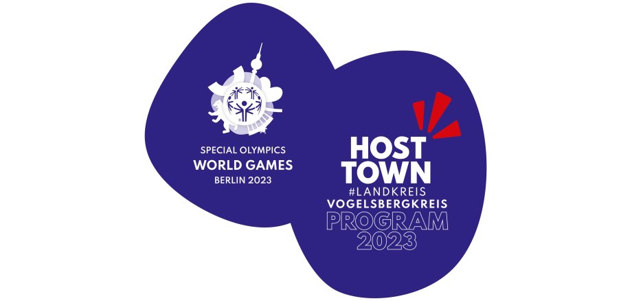 Logo des Special Olympics Home Town Programme. Darauf zwei blaue Flächen. 