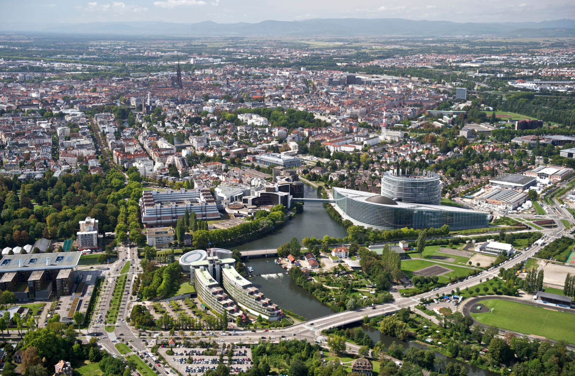 Luftbildaufnahme von Straßburg