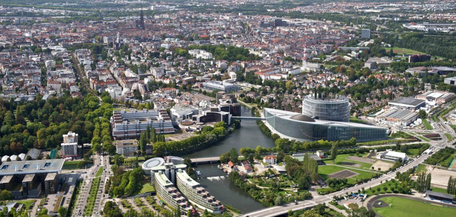 Luftbildaufnahme von Straßburg