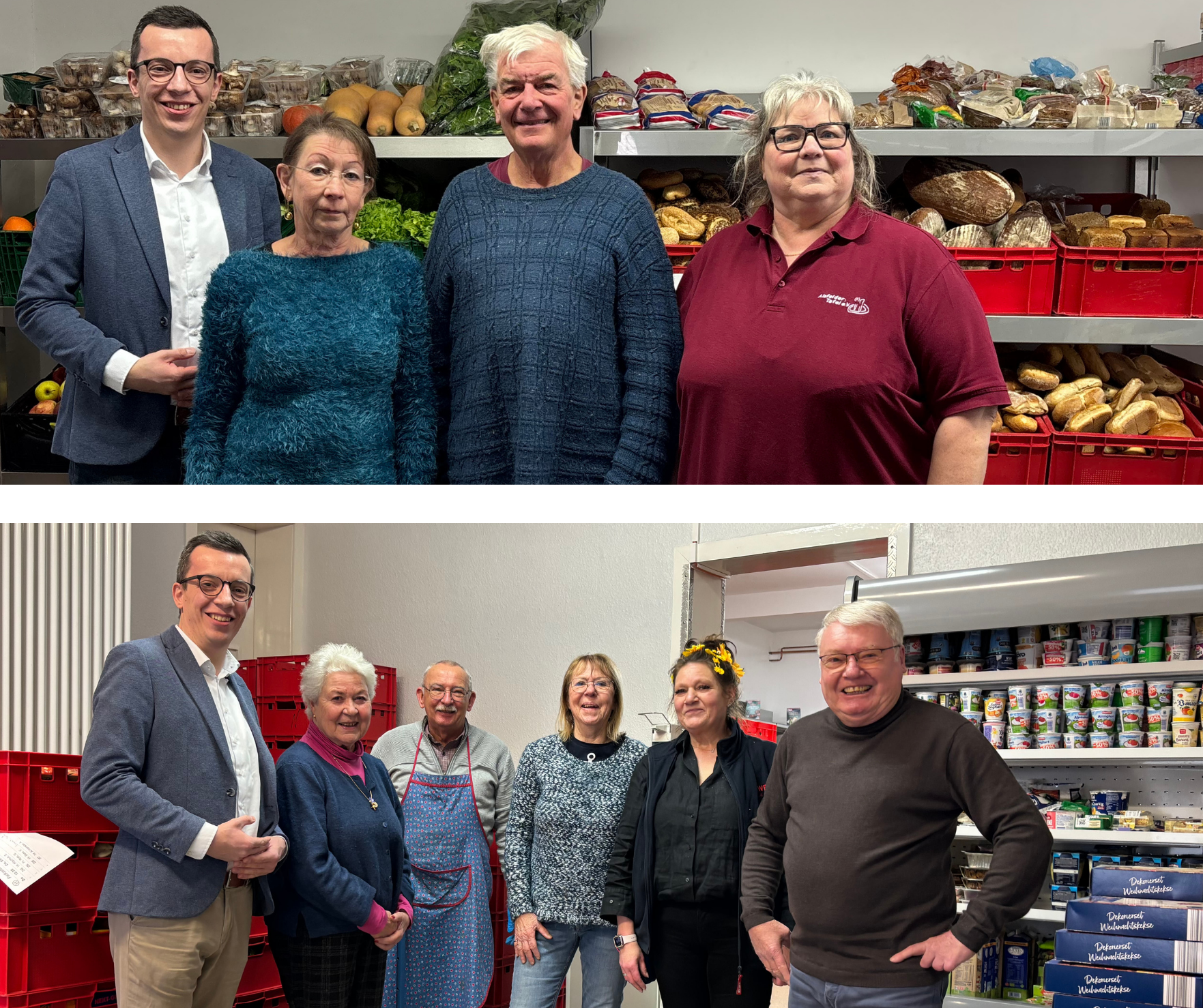 Mehrere Menschen haben sich zum Gruppenbild aufgestellt. Auf der Collage sind zwei Gruppenbilder zu sehen