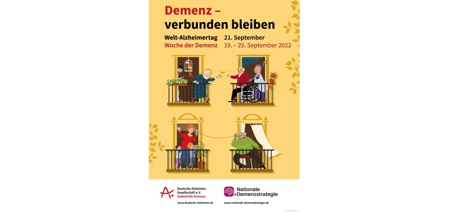 Demenz - verbunden bleiben. Plakat zum Welt-Alzheimertag und der Woche der Demenz
