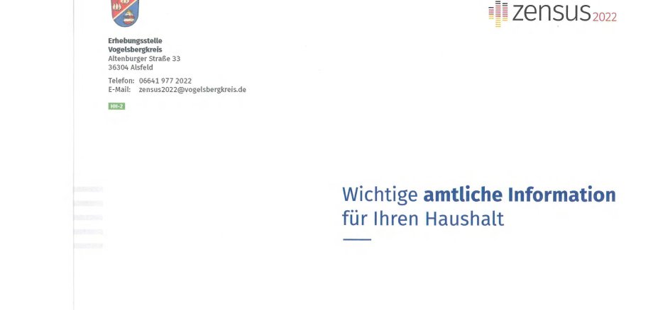 Etwa 5.600 dieser Umschläge finden sich in den nächsten Tagen in Vogelsberger Briefkästen. Zensus